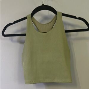 Olive Green Ribbed Crop Top